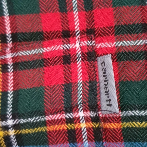 Carhartt WIP Vigo Shirt Size Medium Red Flannel Tartan Check Plaid Long Sleeved - Picture 6 of 10